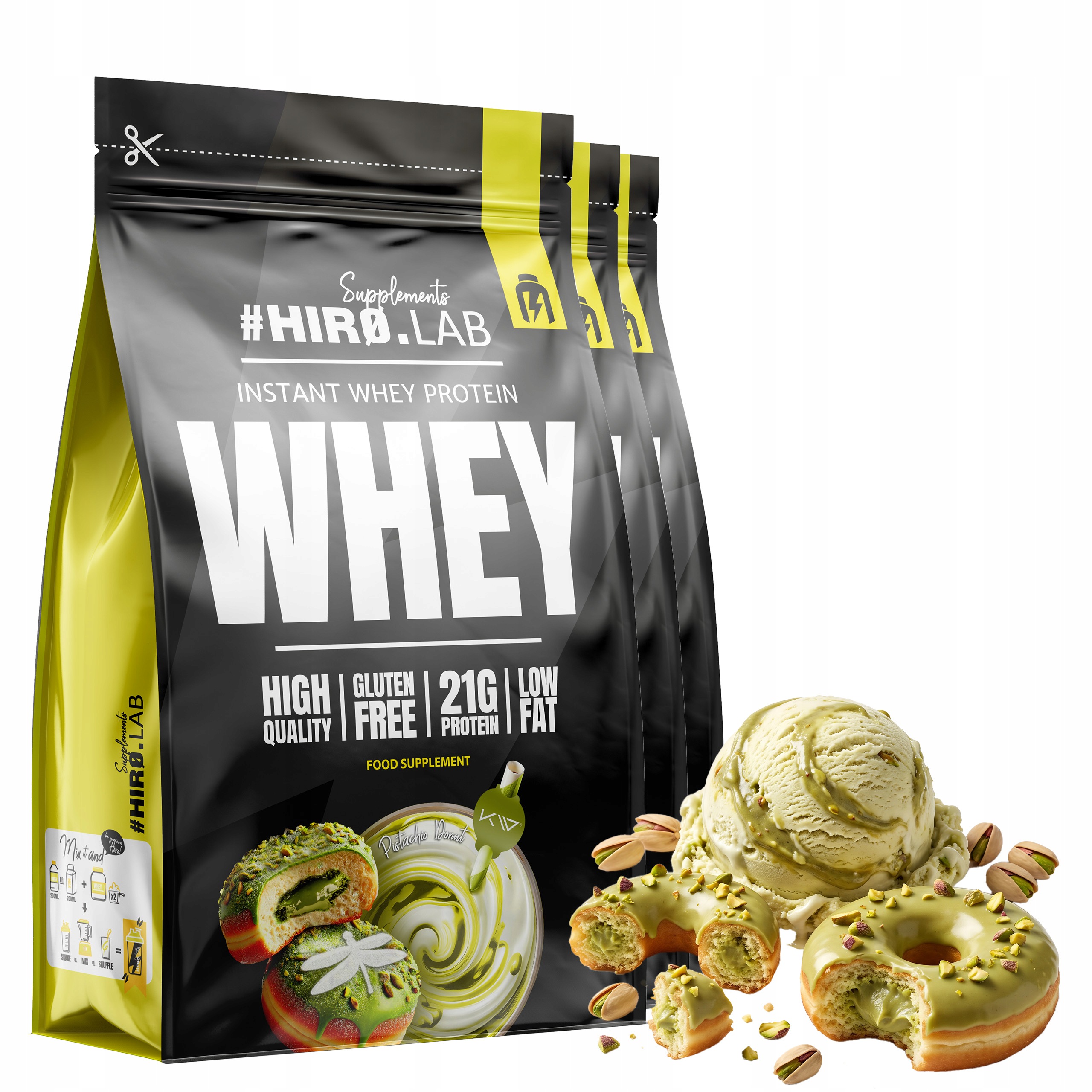 3x Protein Wpc Instant Whey Protein 750g Pistácie Kamila Vyvolená Hiro.Lab