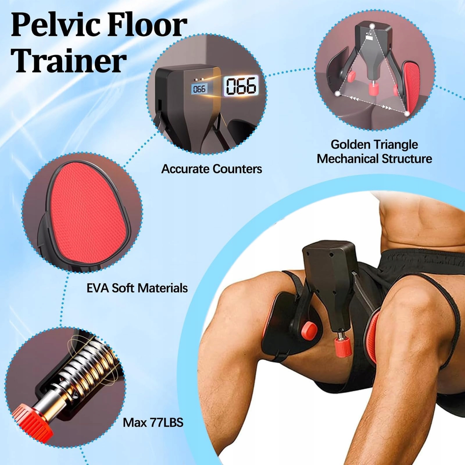 OBERSCHENKELTRAINER Trener Mięśni Kegla Dla Mężczyzn Do Ćwiczeń W Domu — miniatura 2