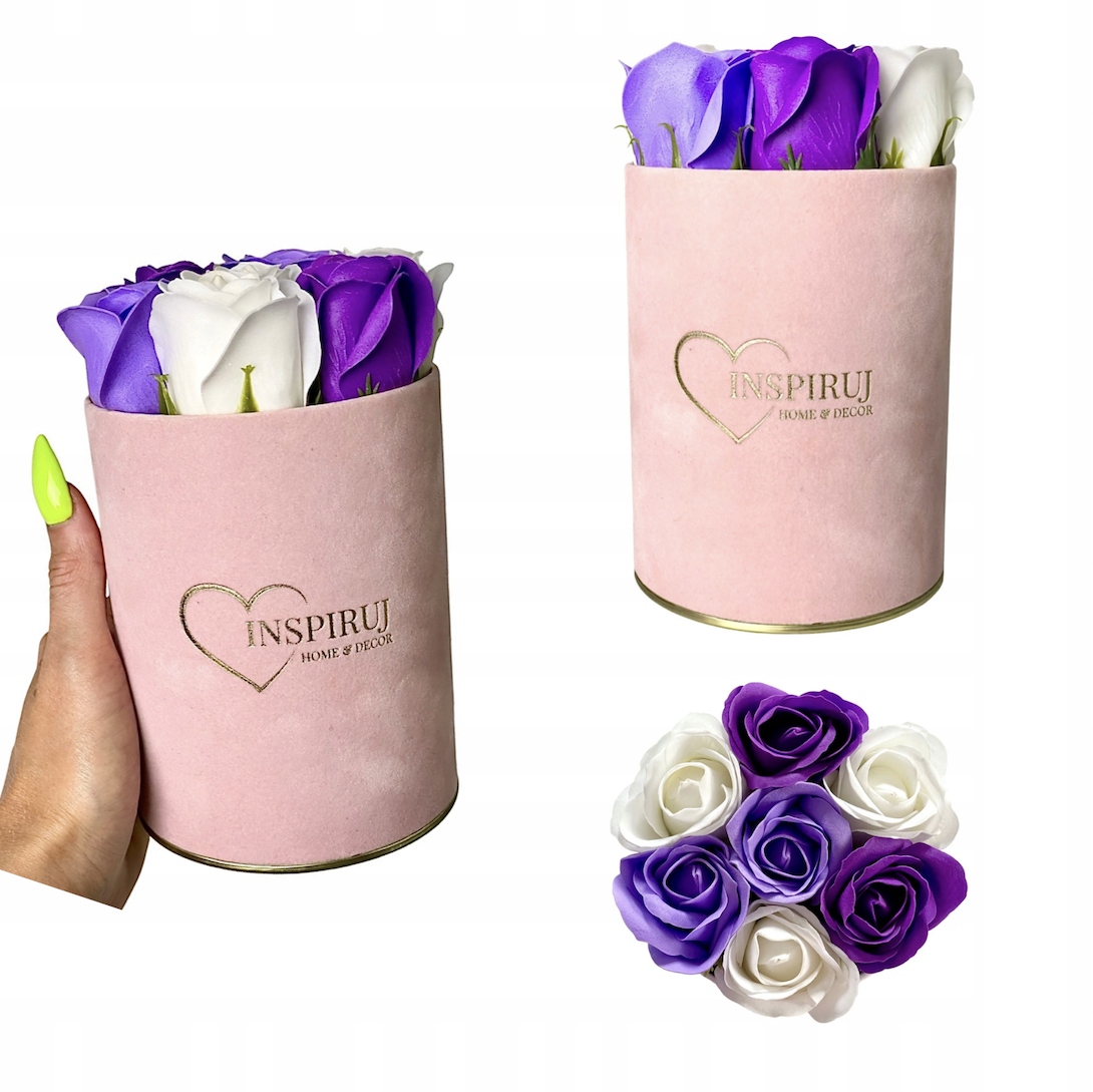 

Flowerbox róże mydlane kwiaty bukiet w pudełku
