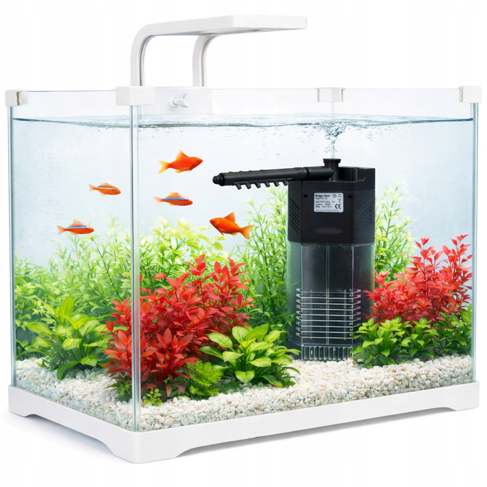 Akwarium 25L Zestaw Led Filtr Krystaliczne Szkło Idealne Krewetkarium