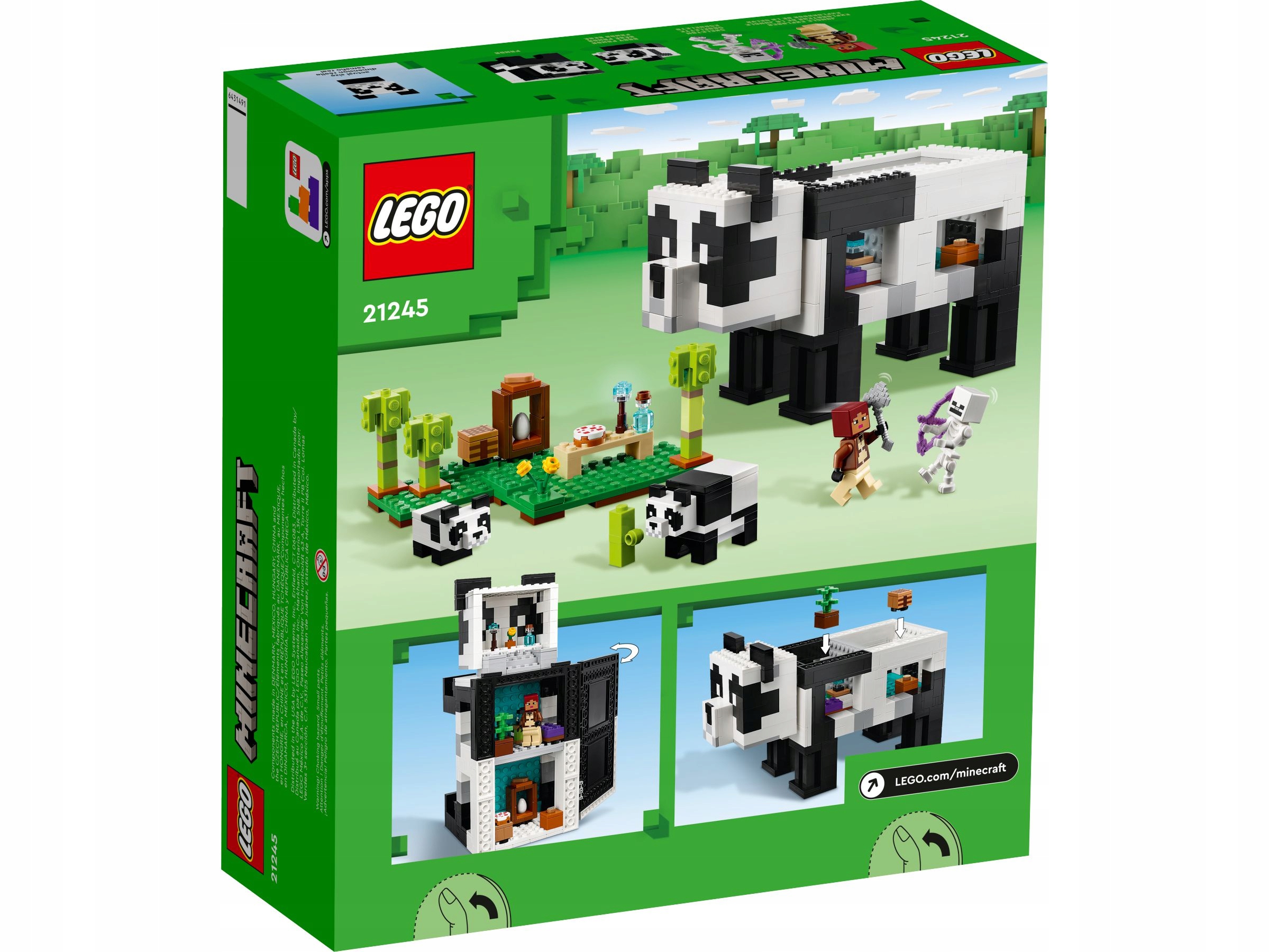 LEGO Minecraft 21245 Rezerwat Pandy Dom Panda 553 Klocki 8+ Liczba elementów 553 szt.