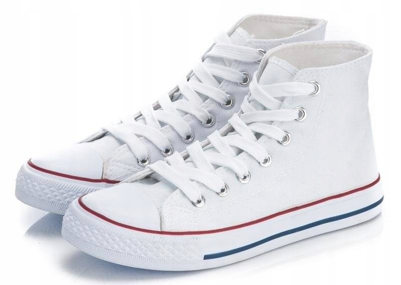 BIAŁE WYSOKIE TRAMPKI TENISÓWKI MĘSKIE 44 Marka inna