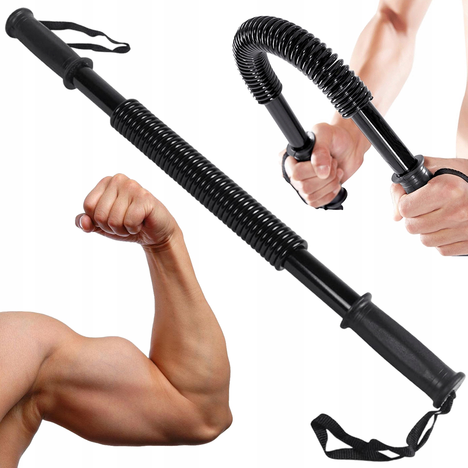 EKSPANDER TWISTER Z BEZPIECZNYM PASEM 60KG TRENING SIŁOWY ANTYPOŚLIZGOWY