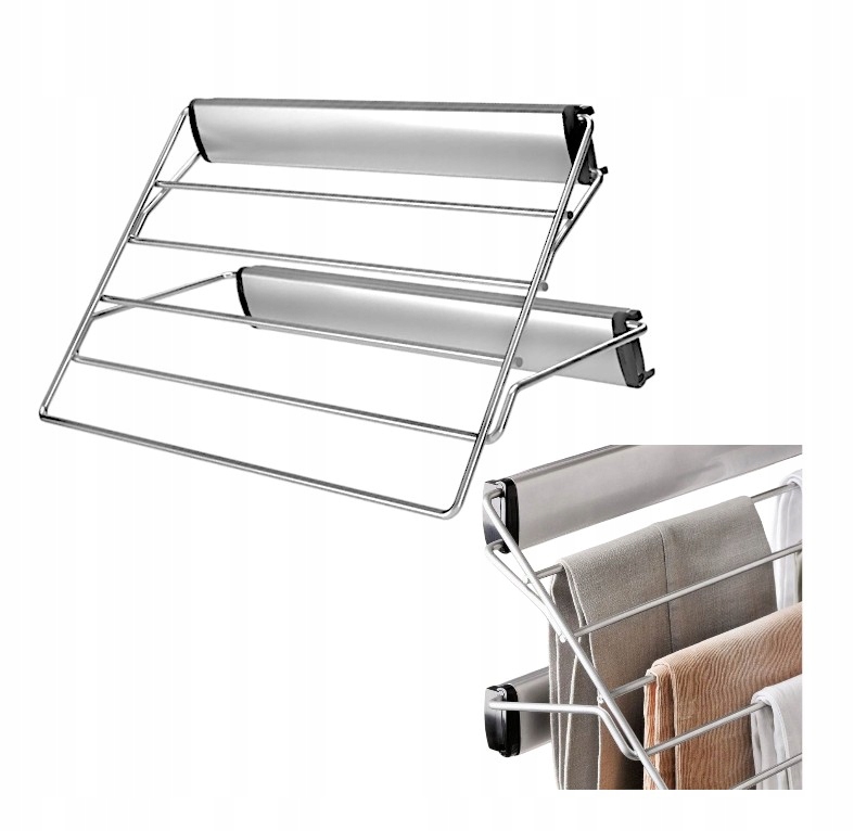 Boční Výsuvný Věšák na kalhoty Nomet W-3314 stříbrný, plný výsuv, přítah