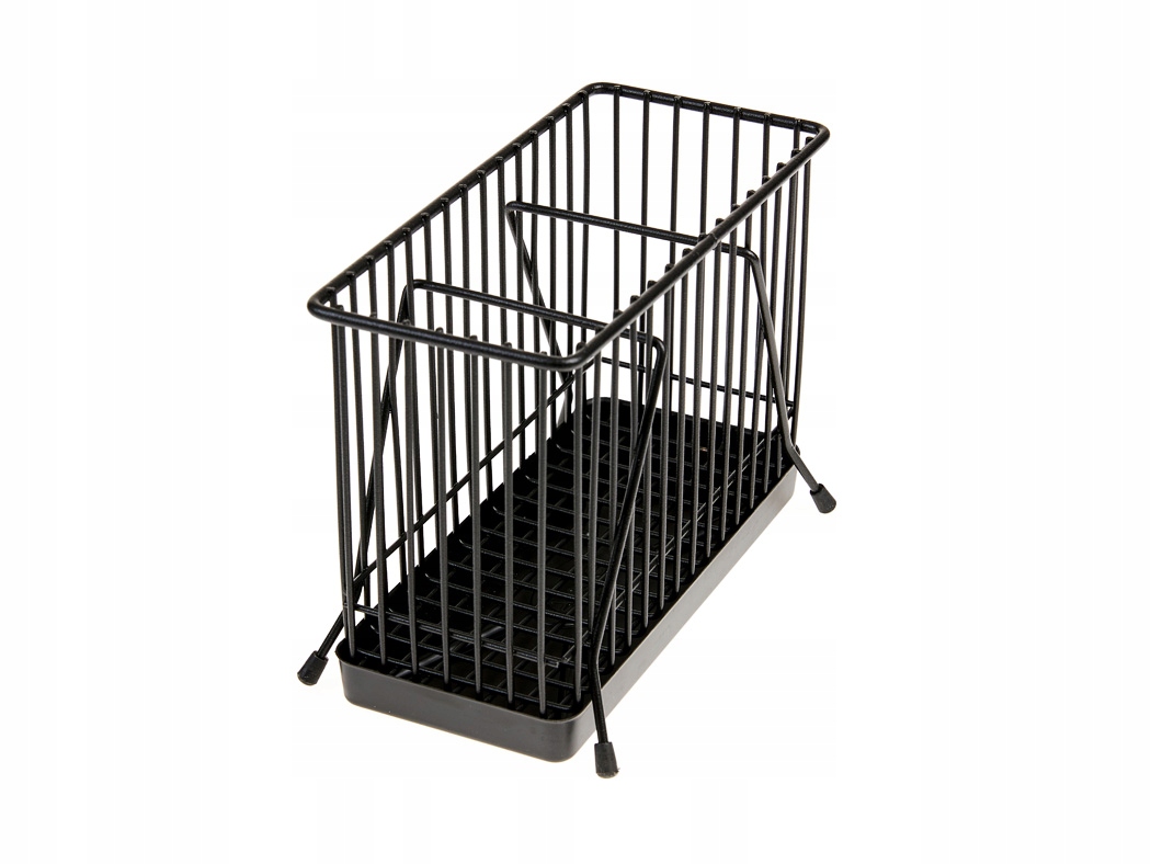 

Czarny ociekacz koszyk na sztućce prostokątny