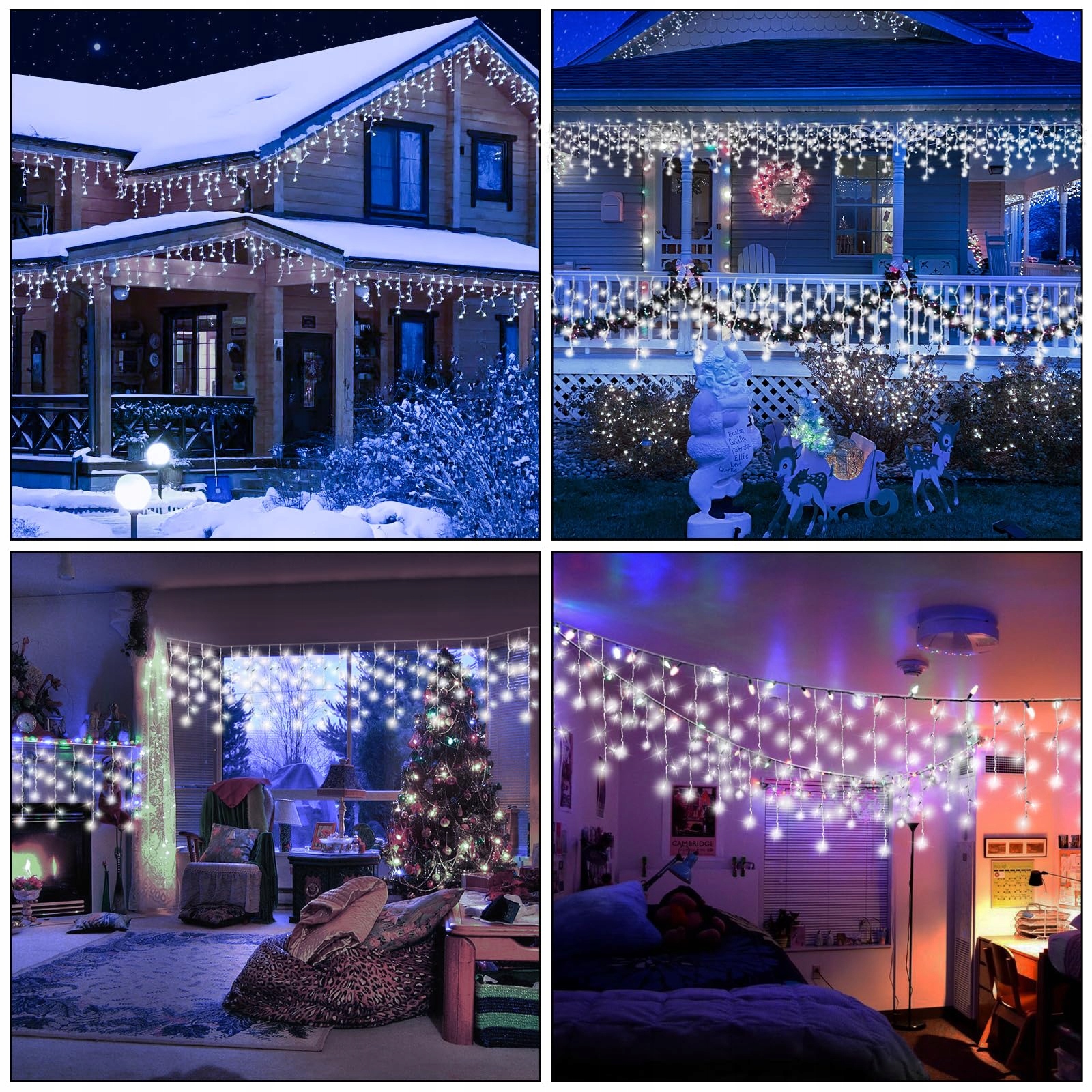 PEMOTECH Lampki Zewnętrzne Kurtyna Świetlna 8 Trybów 10m 423 LED — miniatura 6