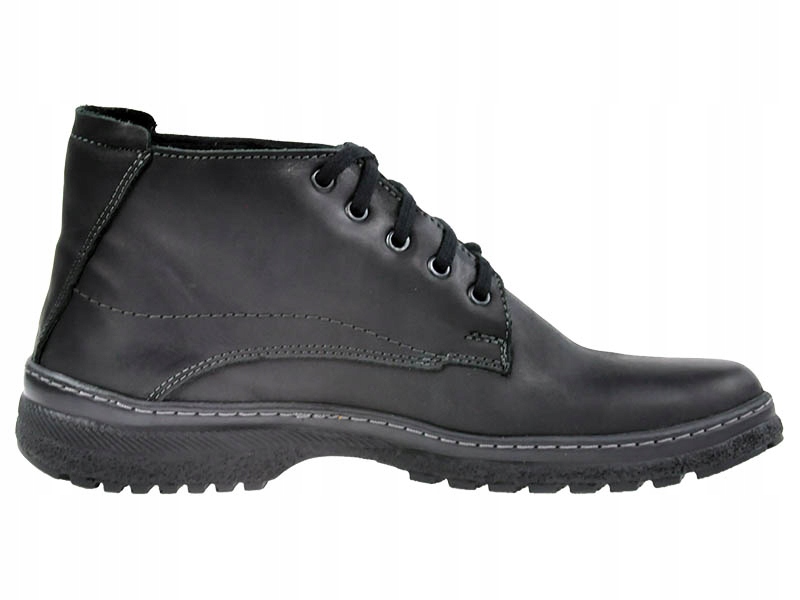 MĘSKIE POLSKIE TRZEWIKI SKÓRZANE 417CZ-44 Kolor czarny