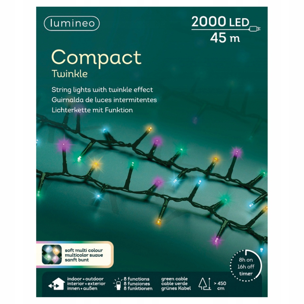 Svetielka 2000 Led vonkajšie/vnútorné Soft Multikolor s programátorom 45m