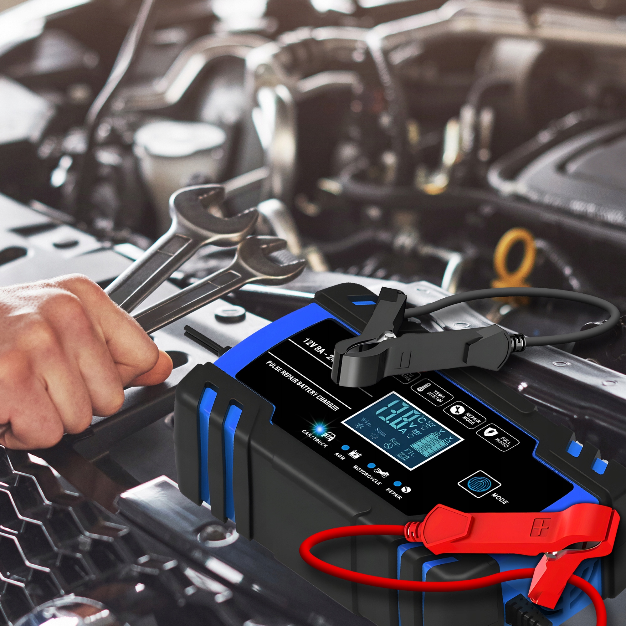 PROSTOWNIK SAMOCHODOWY AUTOMATYCZNY Z FUNKCJĄ NAPRAWY 12V 24V INTMIX LCD Kod producenta ŁADOWARKA SAMOCHODOWA DOTYKOWY WYŚWIETLACZ