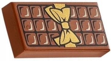 

Lego płytka 1x2 czekolada nadruk