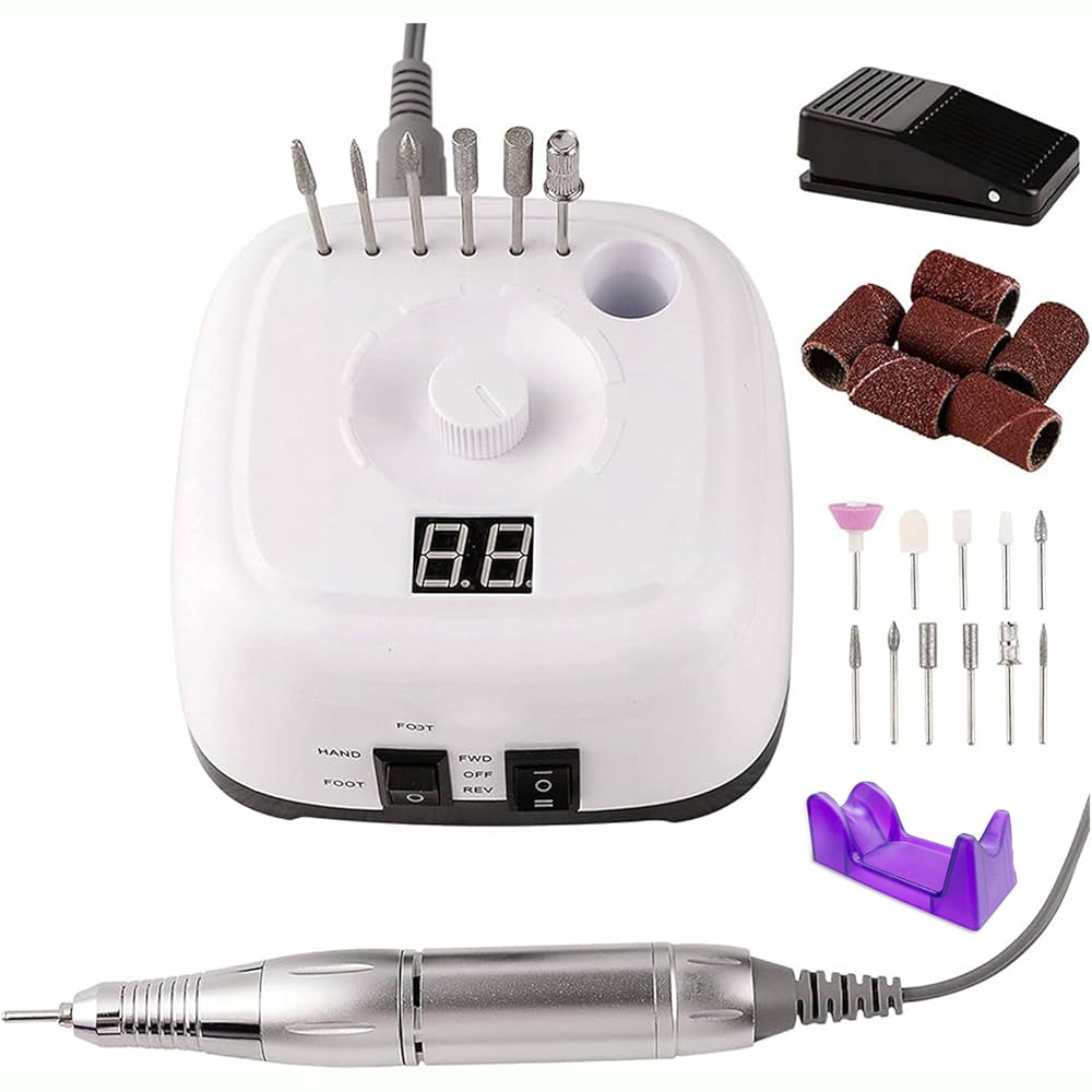 Bruska Na Nehty S LCD A Pedálem 35000 Rpm Hliníkové Pouzdro