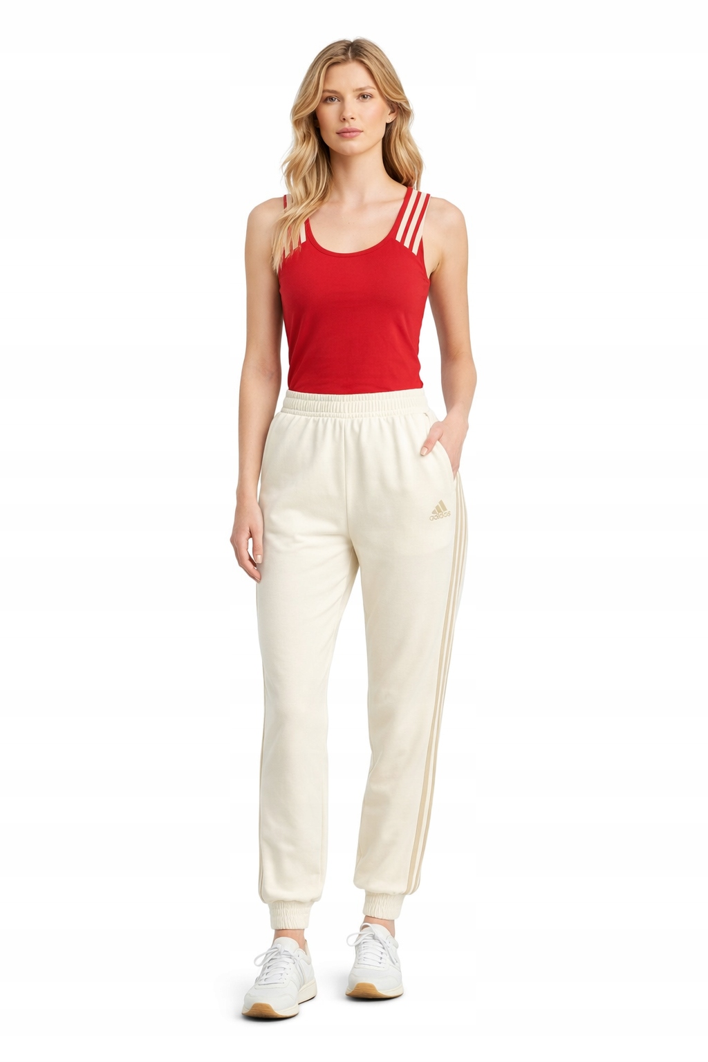 Adidas Krémové Tepláky S Lampasy A Stahovací Šňůrkou M I2C