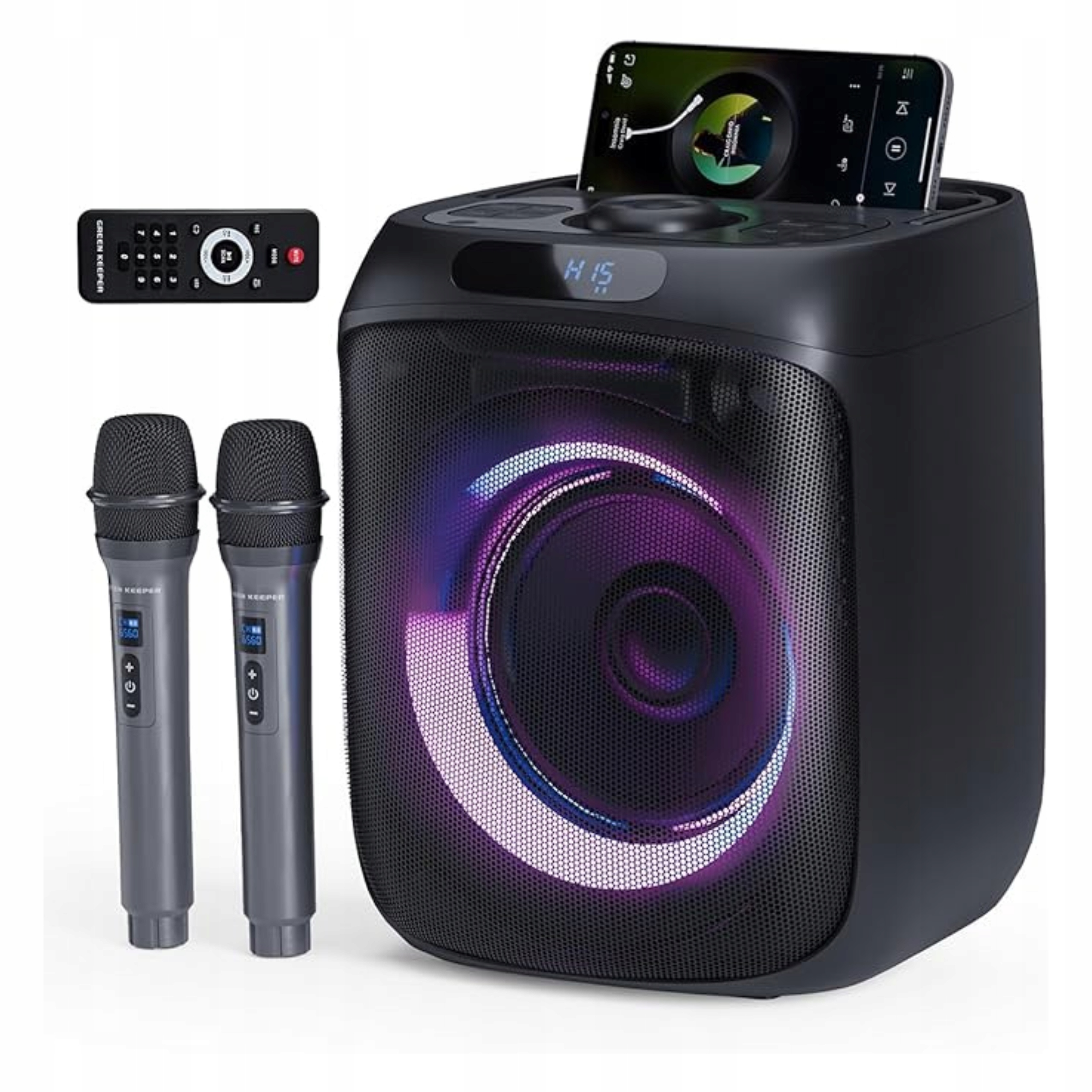 Karaoke Bluetooth reproduktor 400 W s 2 bezdrátovými mikrofony Rgb Tws