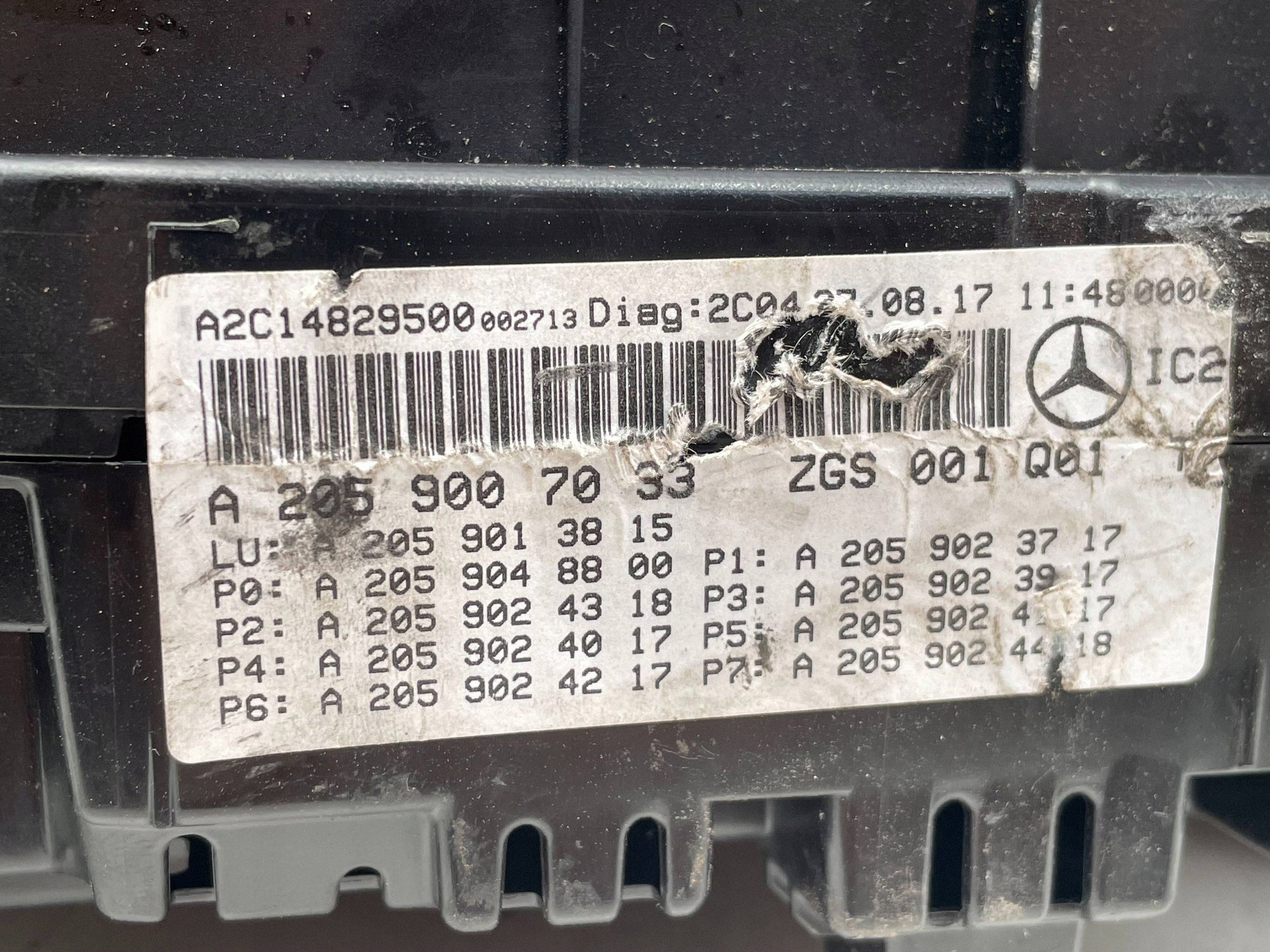 MERCEDES W205 dials dials A2059007033 !J