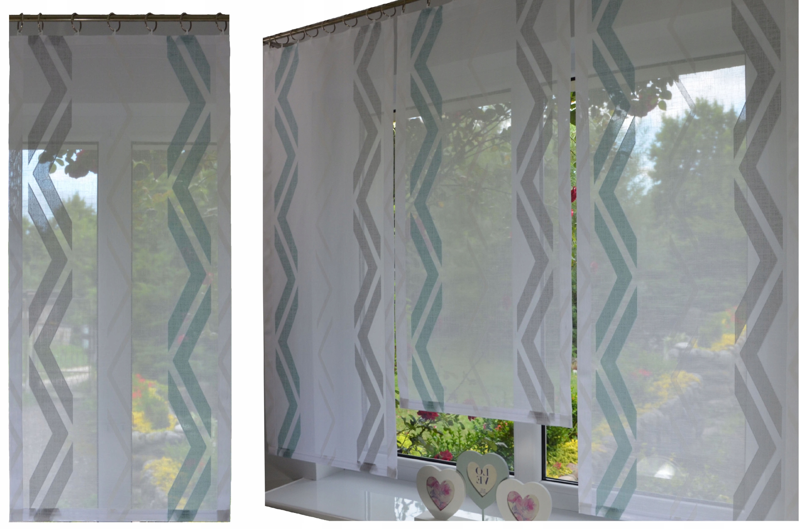 

Panel z plexi ekran mięta szary firana szer.50cm