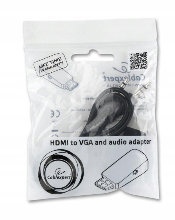 GEMBIRD Adapter HDMI-A(M)->VGA(F)+Audio Kod producenta A-HDMI-VGA-02