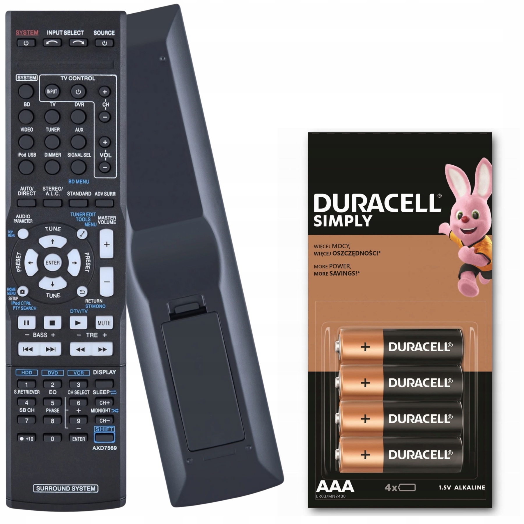 Dálkový Ovladač AXD7534 Pro Pioneer VSX-920 VSX-920-K VSX-92 Baterie Duracell