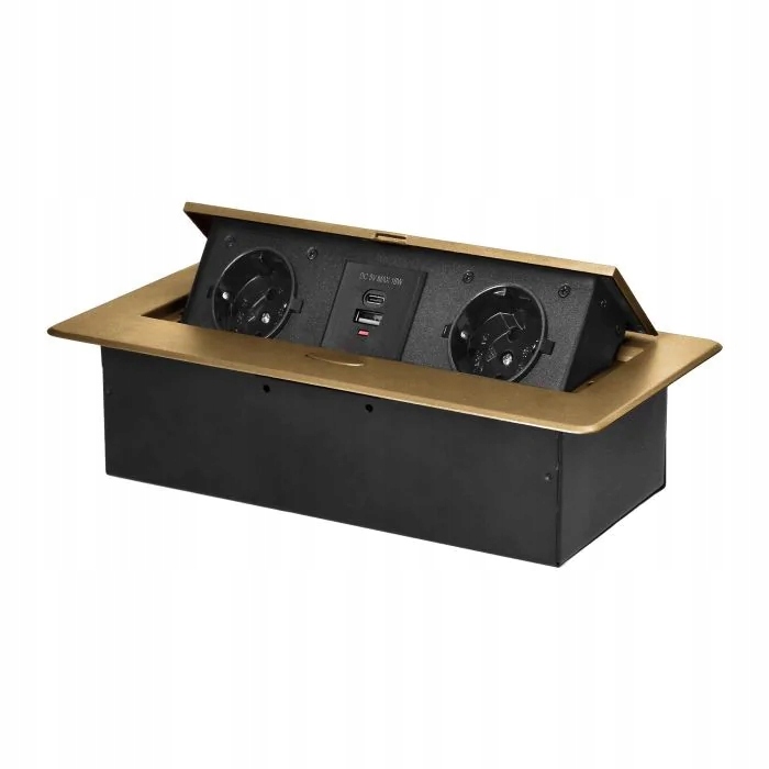 Zlatá zásuvka Schuko do kuchyně s Usb A+c Orno