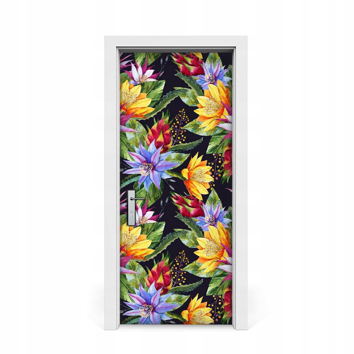 

Naklejka na drzwi Obraz kwiaty i liście 85x205