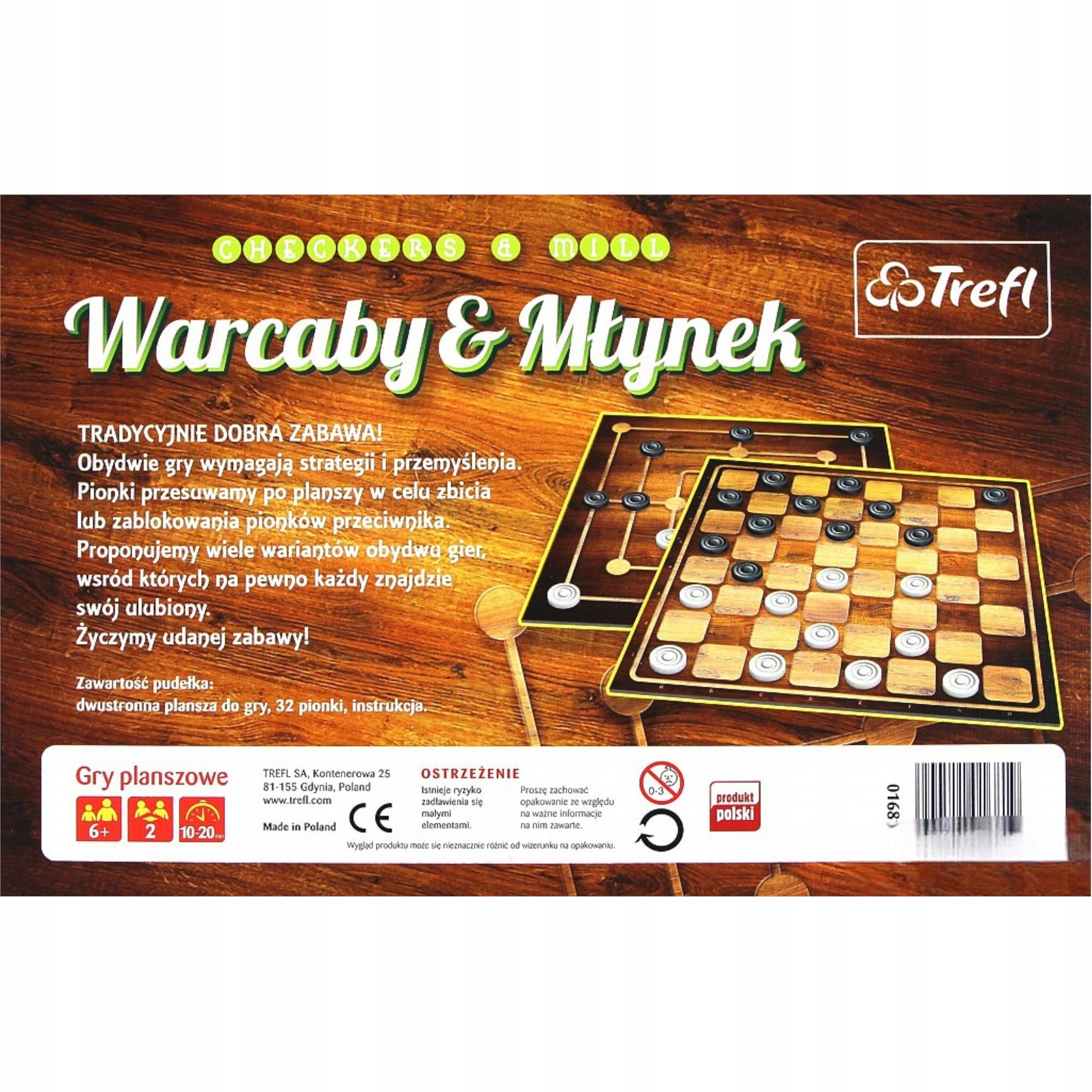 Gry planszowe Warcaby & Młynek Trefl 01681 Nazwa Warcaby & Młynek