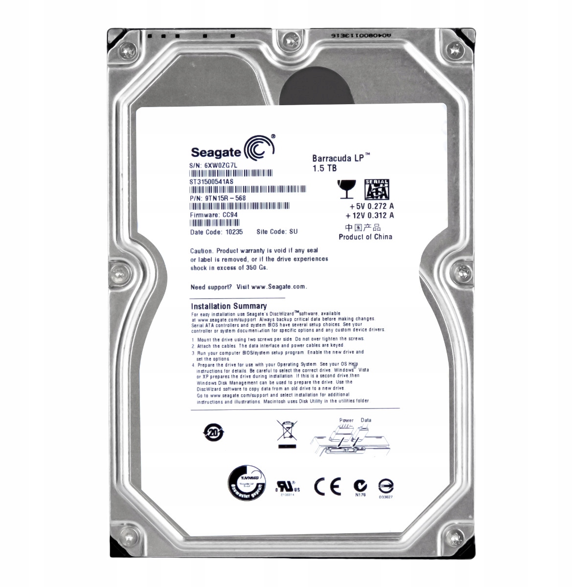 Seagate Barracuda Lp 1.5TB 5.9K 32MB Sata II 3.5'' ST31500541AS