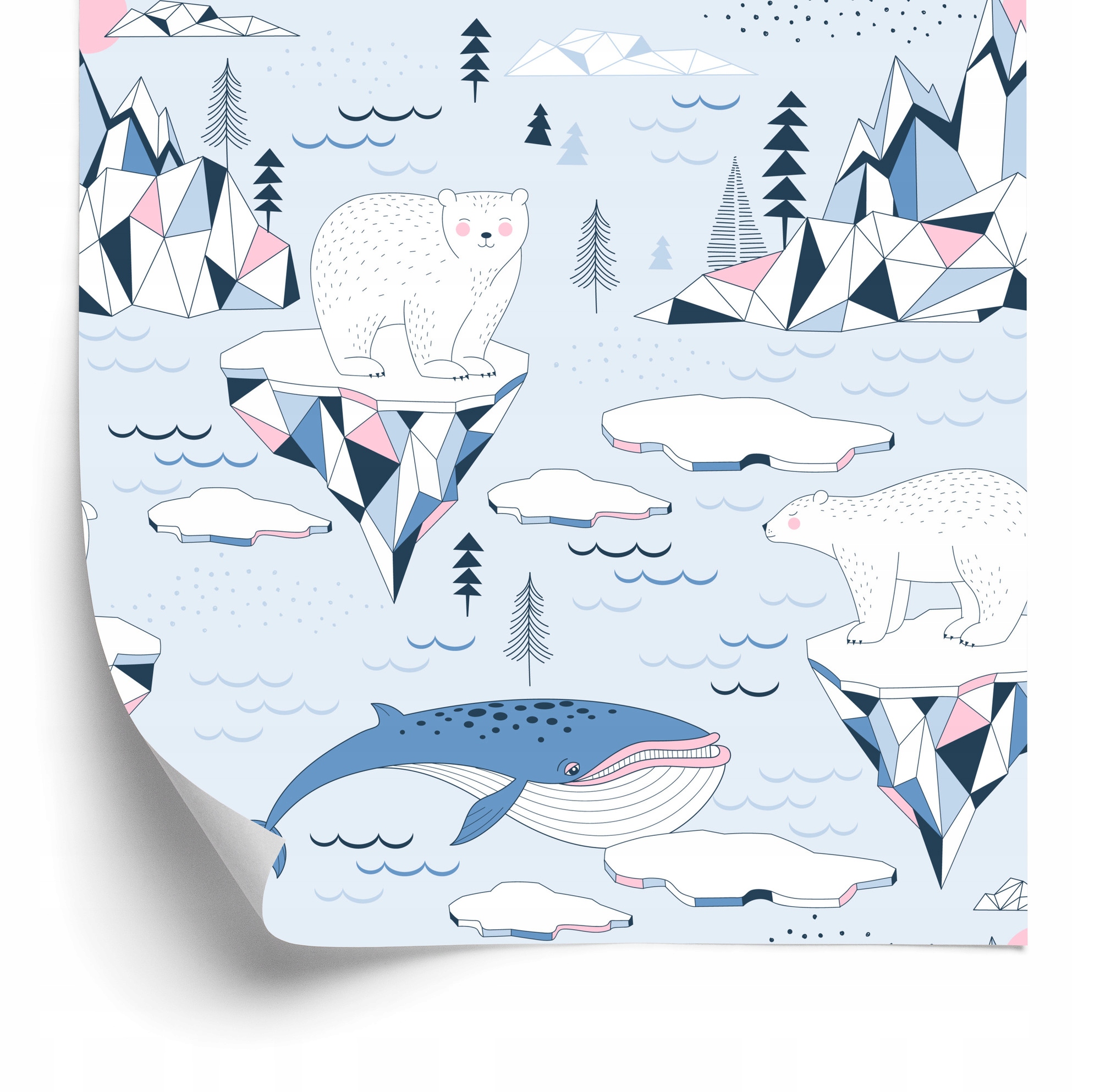 Tapeta pre deti Antarktída v škandinávskom štýle 50x1000 cm