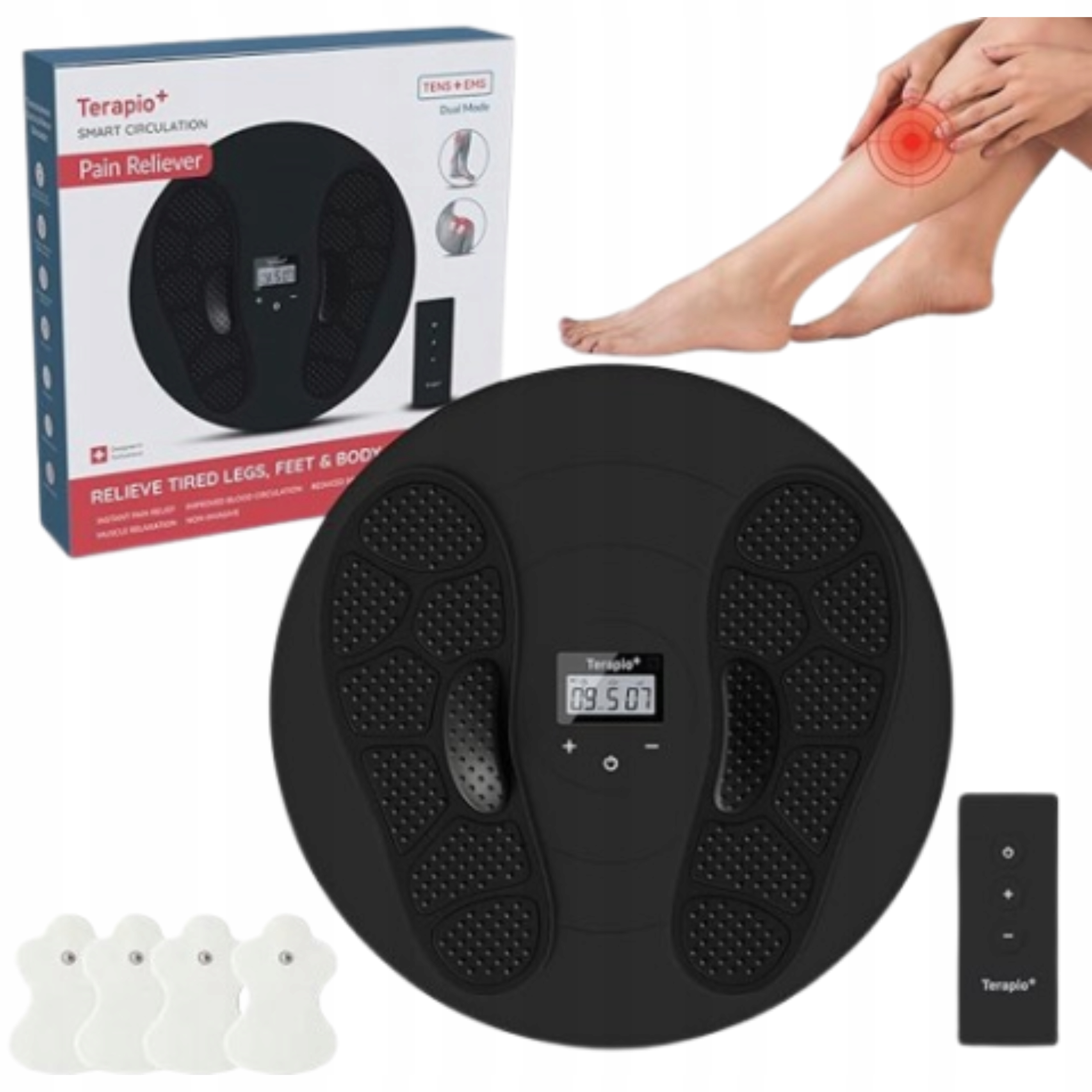 Masażer Elektro Stymulator Stóp I Nóg Masaż Wibracyjny Podgrzewanie