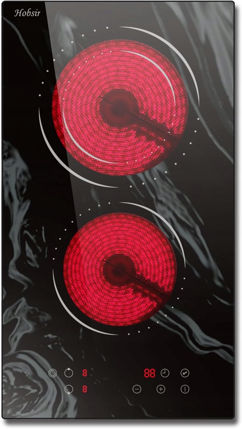 Hobsir 2-kroužková keramická deska 30 cm, Sklo, 3200 W