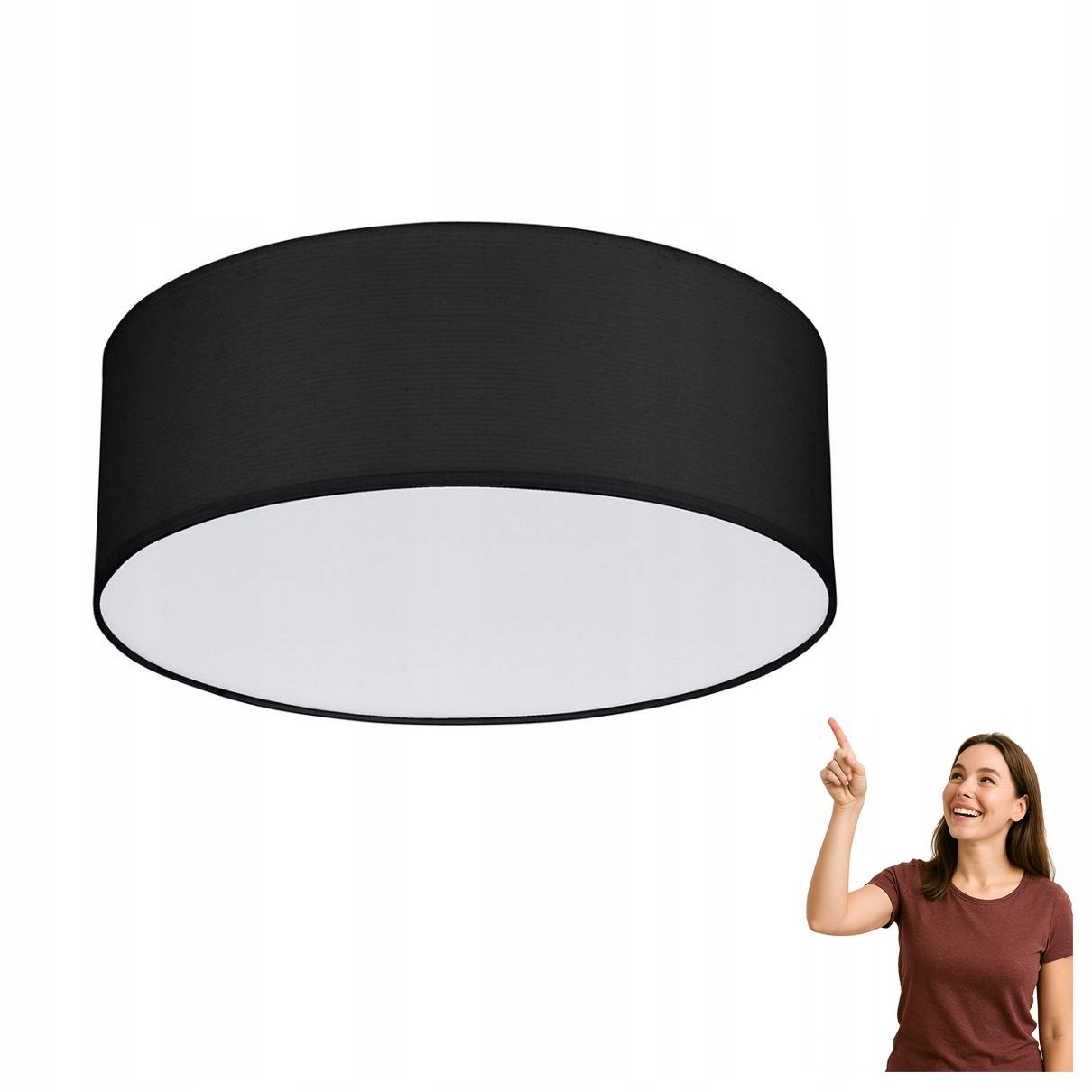 Stropná lampa Rondo Black 450 1088 Tk Lighting