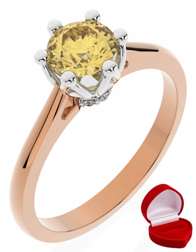 Zlatý Prstýnek 585 14k Safír 0,50 ct Růžové Zlato R26