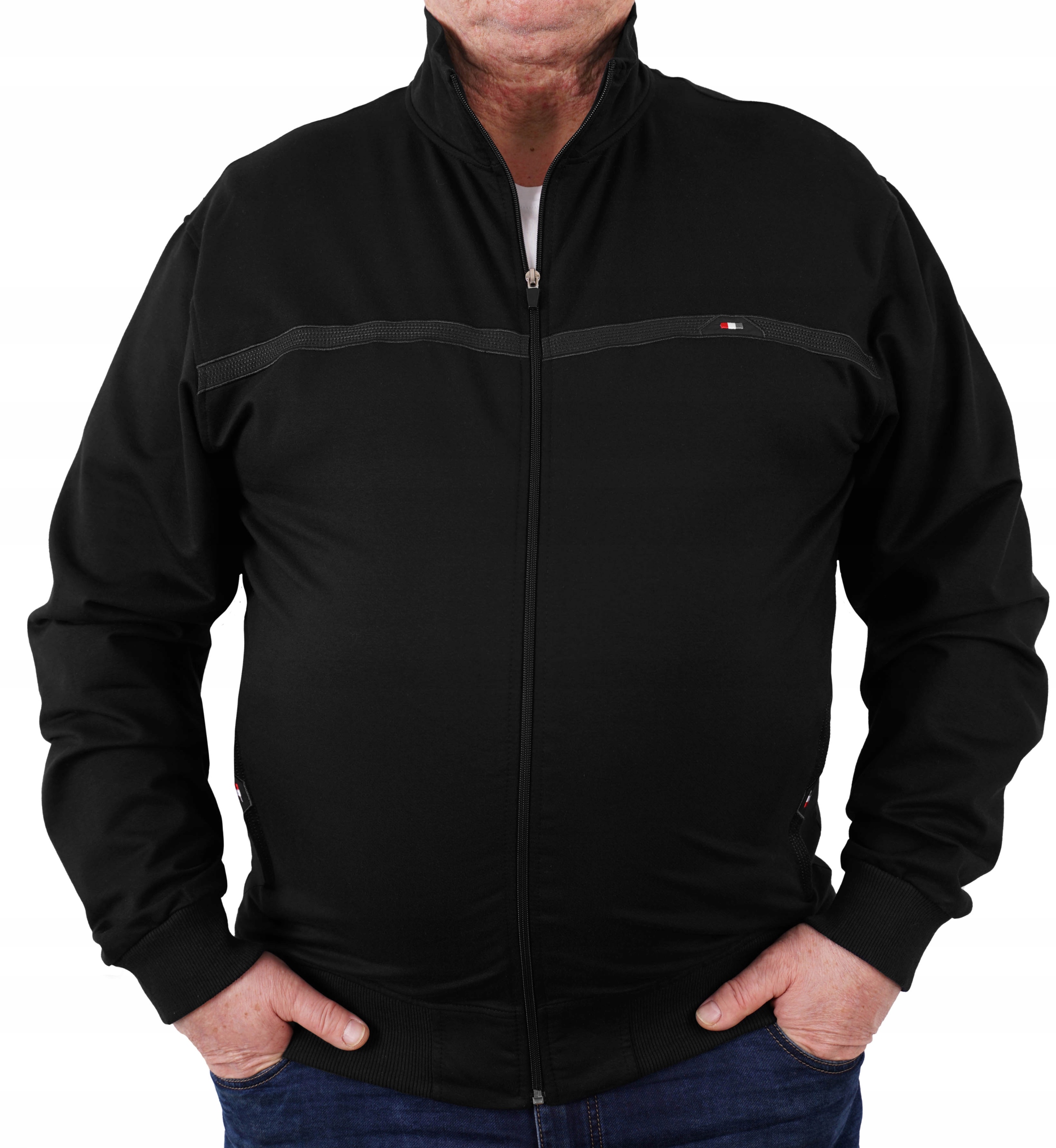

Bluza Bawełniana Czarna Cienka Stójka Duża 4XL