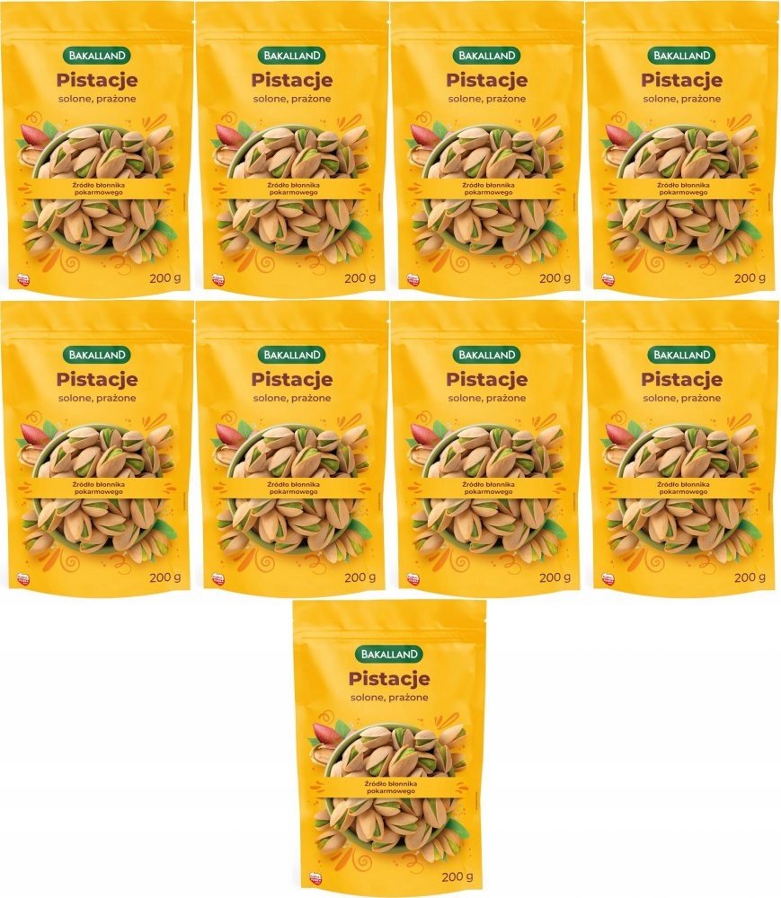 Bakalland Pistacje Prażone W Łupinie 200G x9