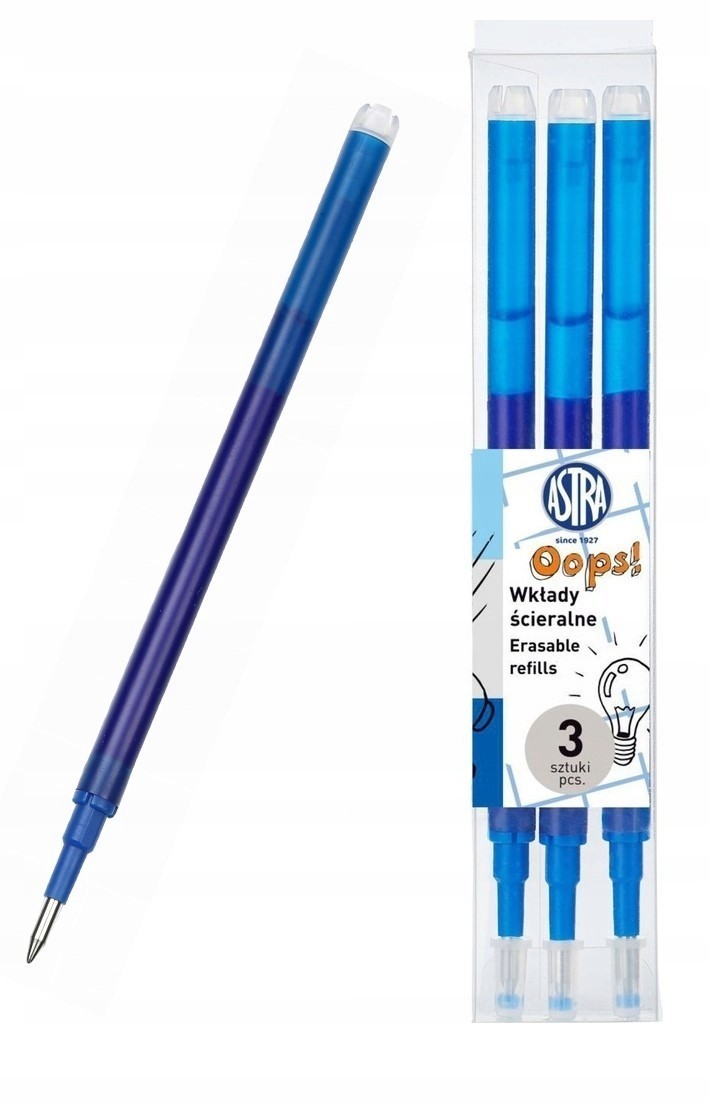 Zestaw wkłady do długopisów zmazywalnych 9szt Astr Stan opakowania oryginalne