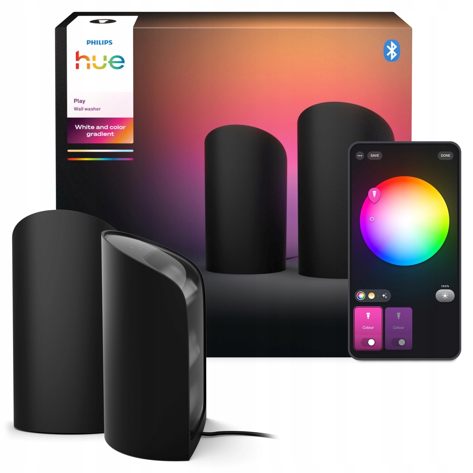 2x Led Stolná Lampa Rgb Inteligentná Zigbee Play Wall Washer Philips Hue