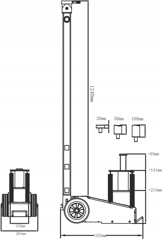 Podnośnik hydrauliczno-pneumatyczny Snit 20 ton Marka SNIT