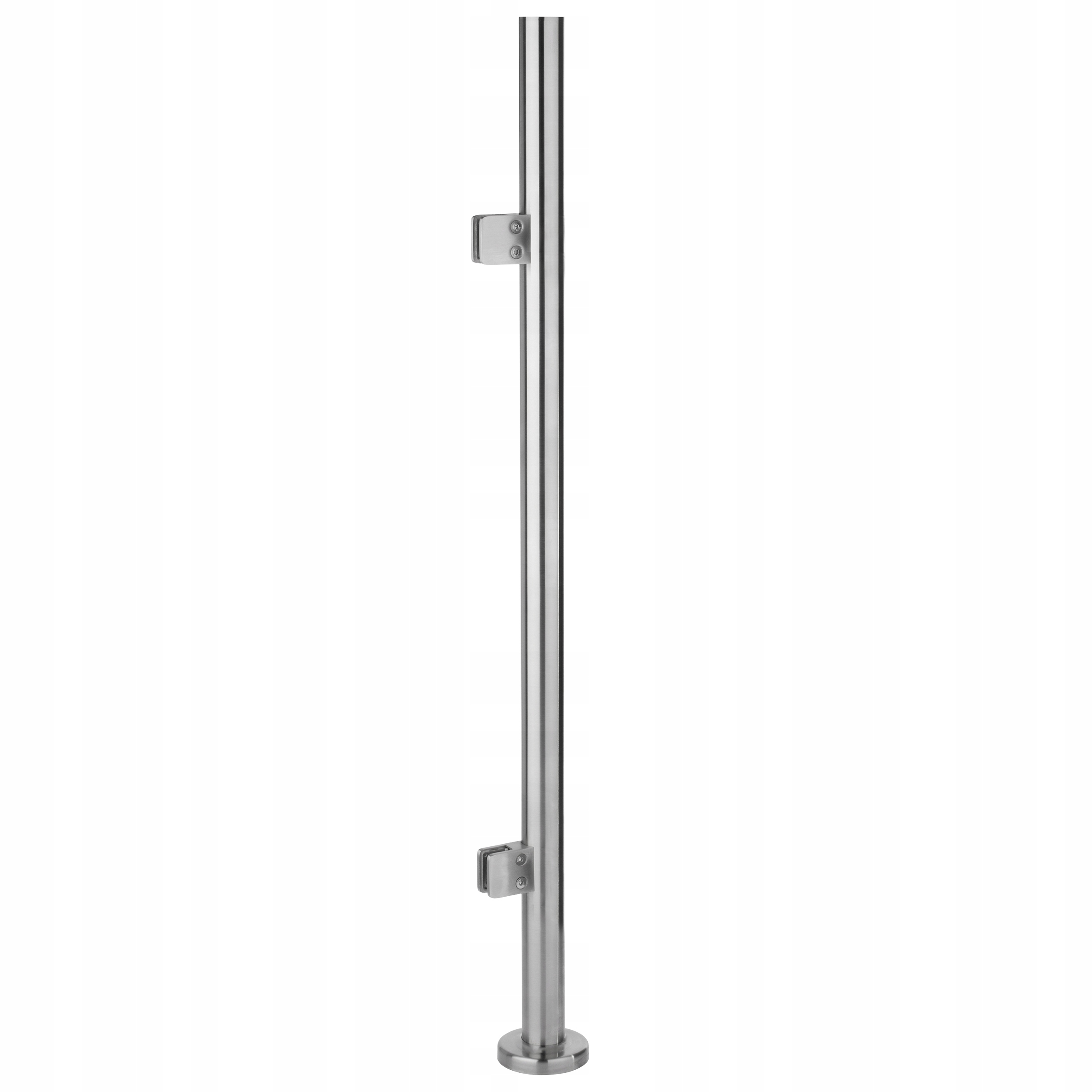 Štartovací stĺpik 110 cm pre sklenené zábradlie, nerez, Satén, 2 úchytky