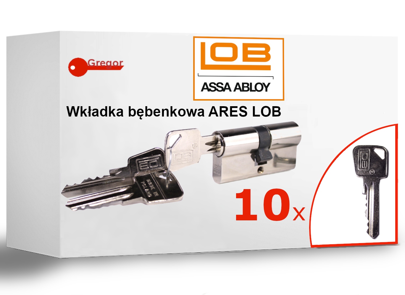 

Wkładka bębenkowa 40 /40 nikiel 10 kluczy Ares Lob