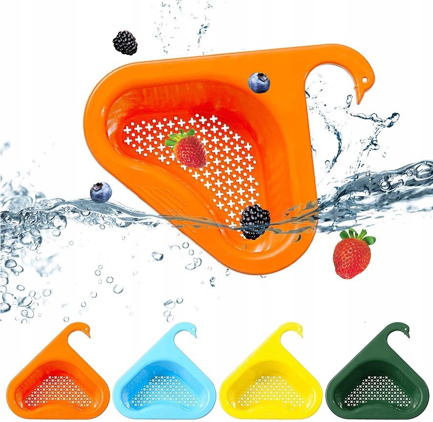 Levně Cedzak rohový odkapávač do dřezu cedník Kuchyňský sítko