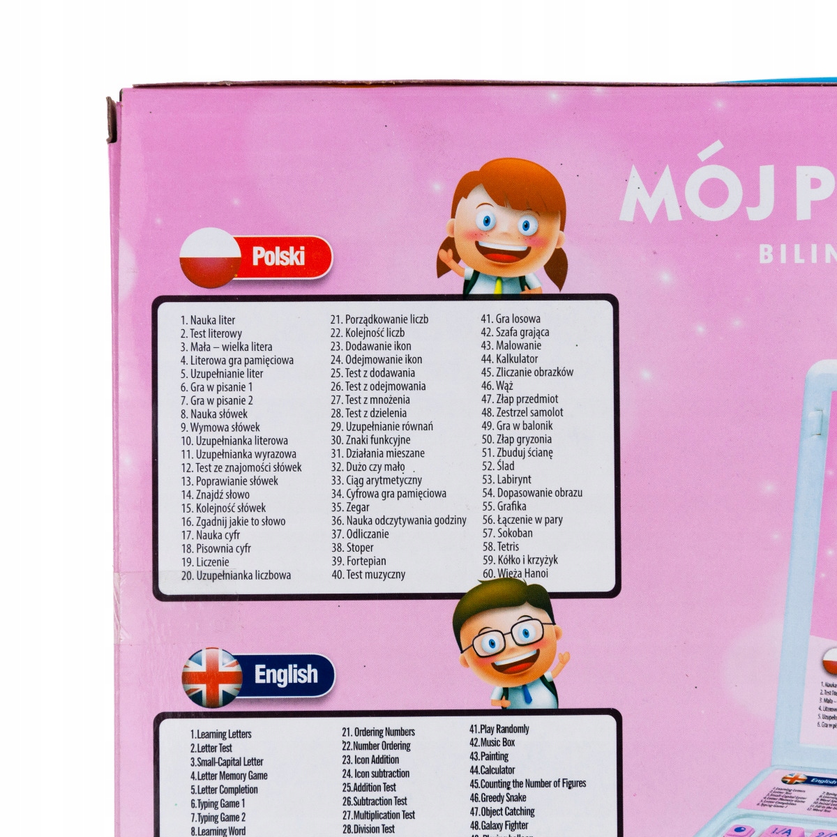 LAPTOP INTERAKTYWNY EDUKACYJNY KOMPUTER LCD PL ENG DLA DZIECI ZABAWKOWY Marka Martom