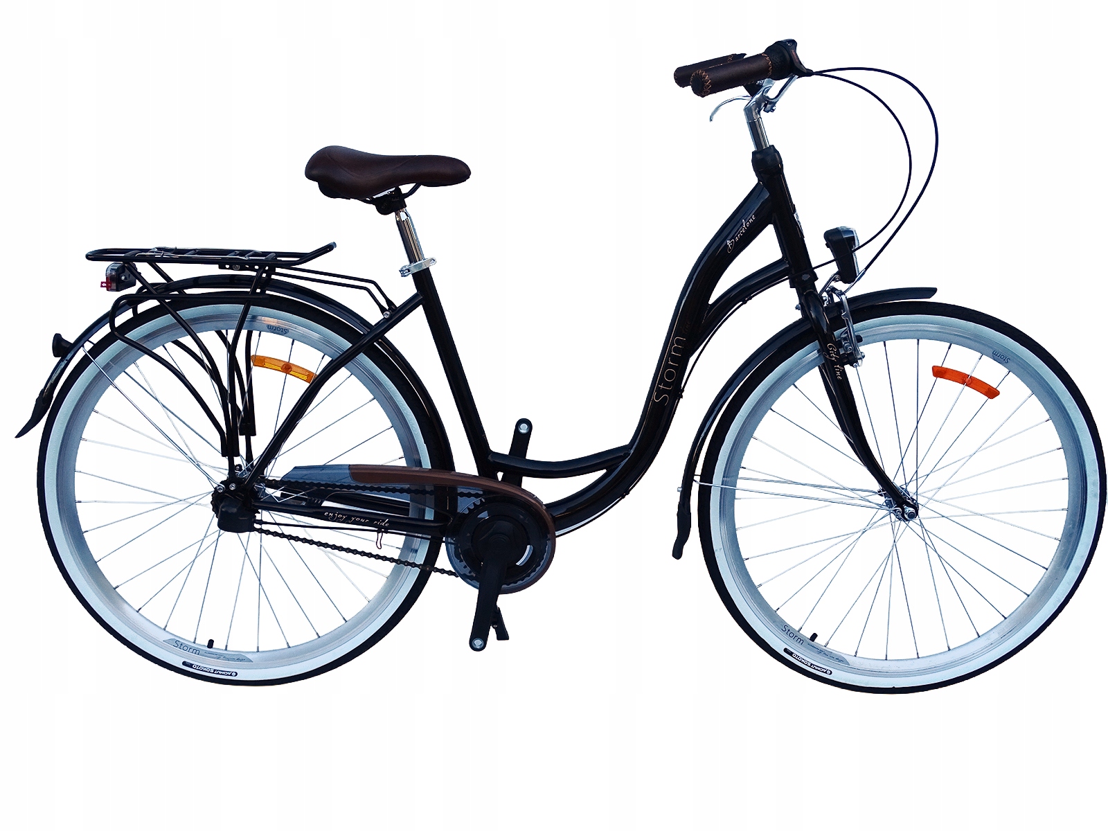 Rower Miejski Storm Barcelona 28/3 Nexus czarny Połysk 19'' Damka