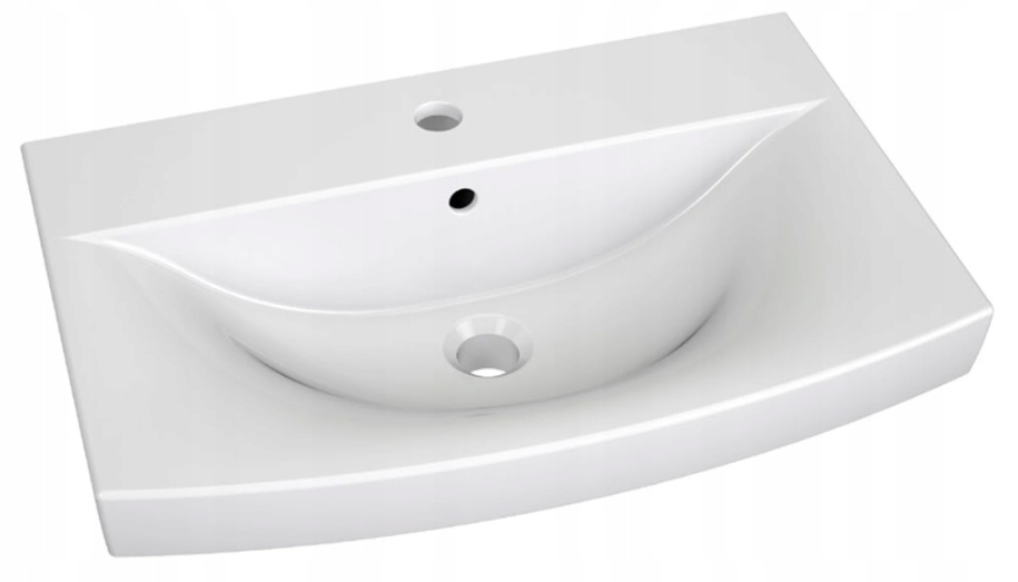 Meble łazienkowe z LUSTREM z UMYWALKĄ Kolor frontów biały