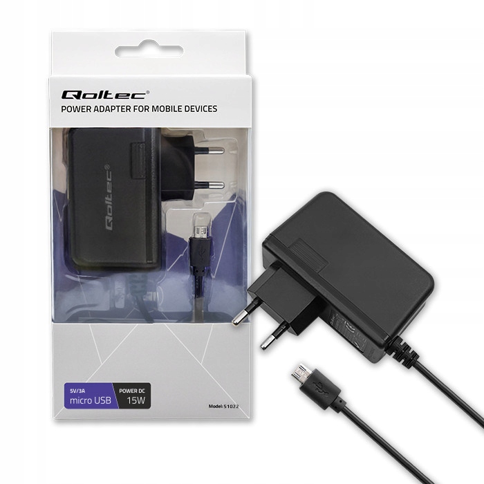 

Qoltec Ładowarka sieciowa 15W 5V 3A micro Usb