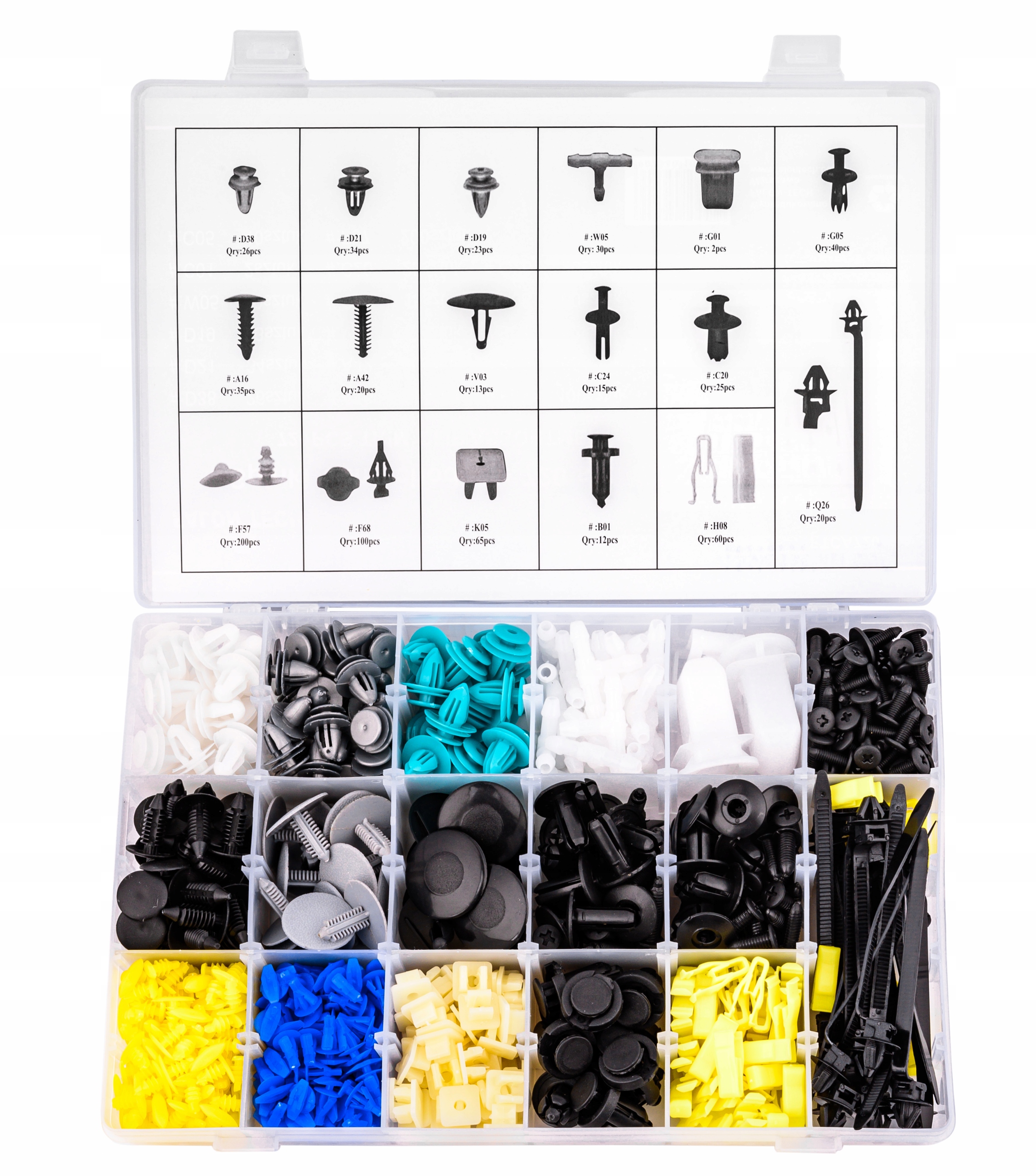 SPINKI SAMOCHODOWE KLIPSY TAPICERKI KOŁKI 730szt. Marka FT