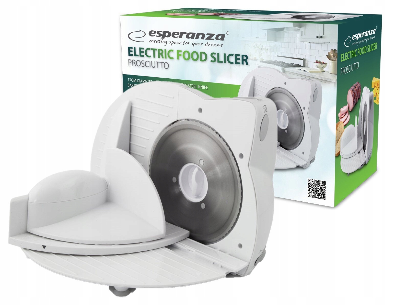 STALOWA KRAJALNICA DO WĘDLIN CHLEBA SERA 150W BIAŁA MOCNA DOMOWA ESPERANZA