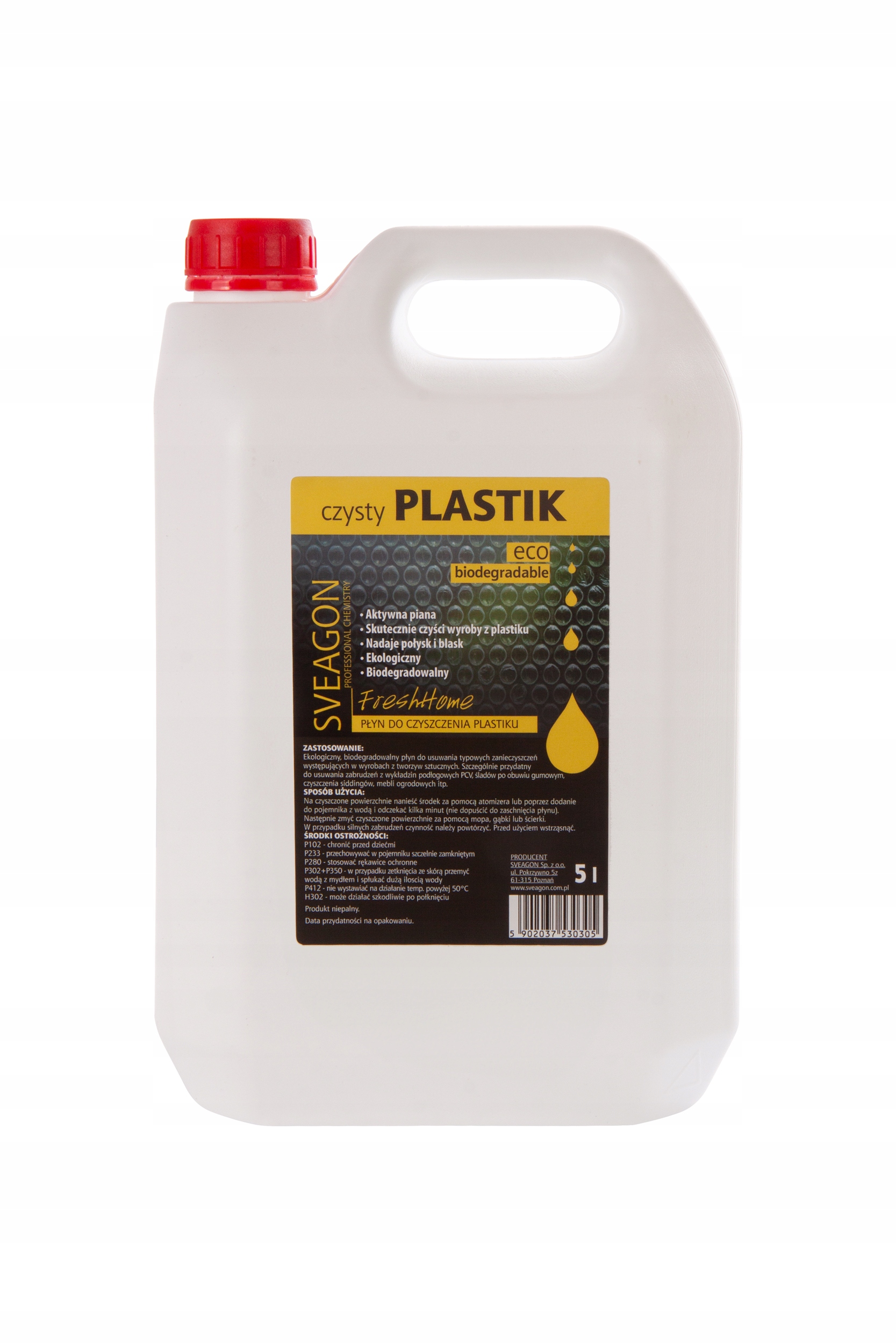 Levně Čisticí prostředek na čištění Pvc okenních rámů Sveagon Čistý Plast 5L