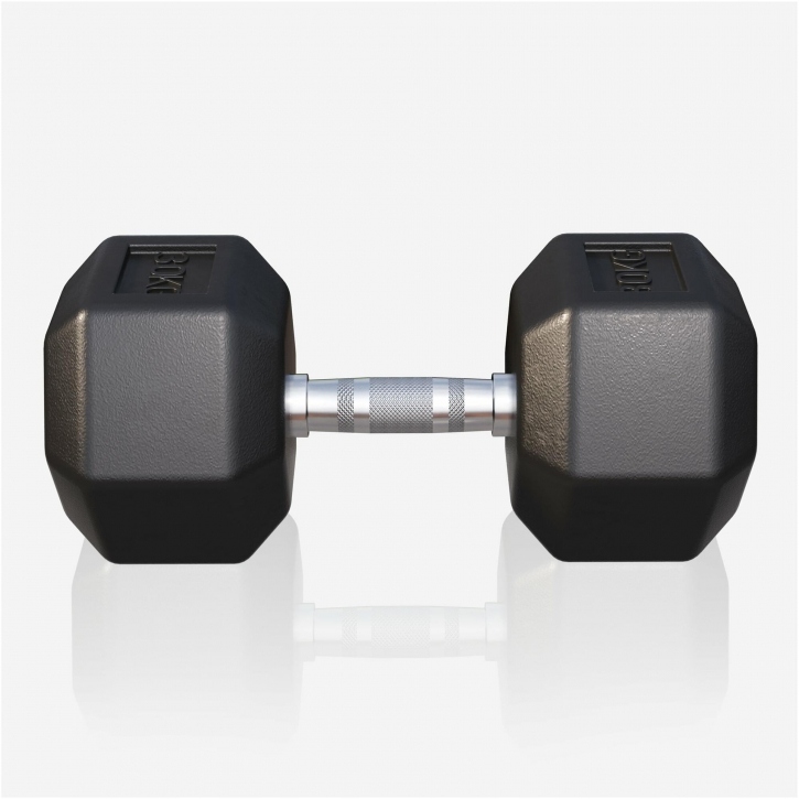 30 kg Hantla stała żeliwna gumowana sześciokątna Waga 1x 30 kg