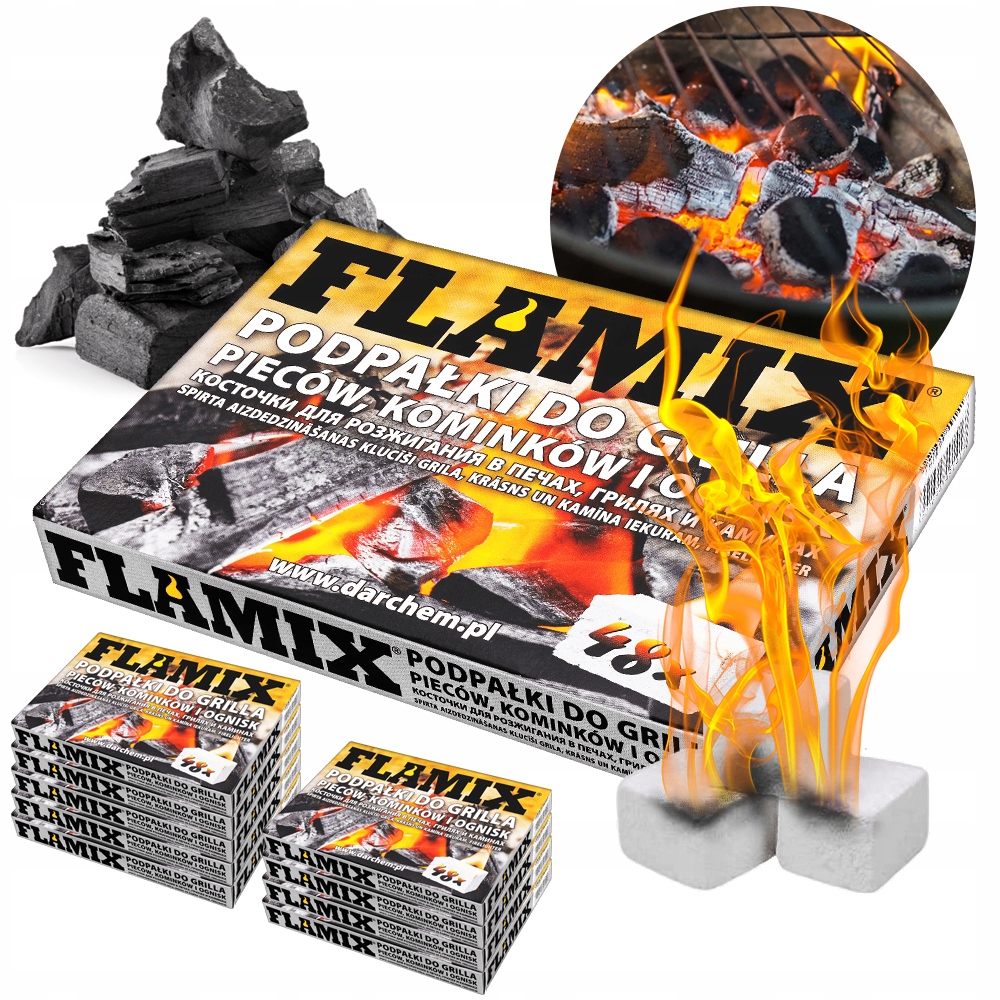 PODPAŁKA BIAŁA DO KOMINKA PIECA GRILLA x480 KOSTEK ROZPAŁKA GRILA KOSTKI