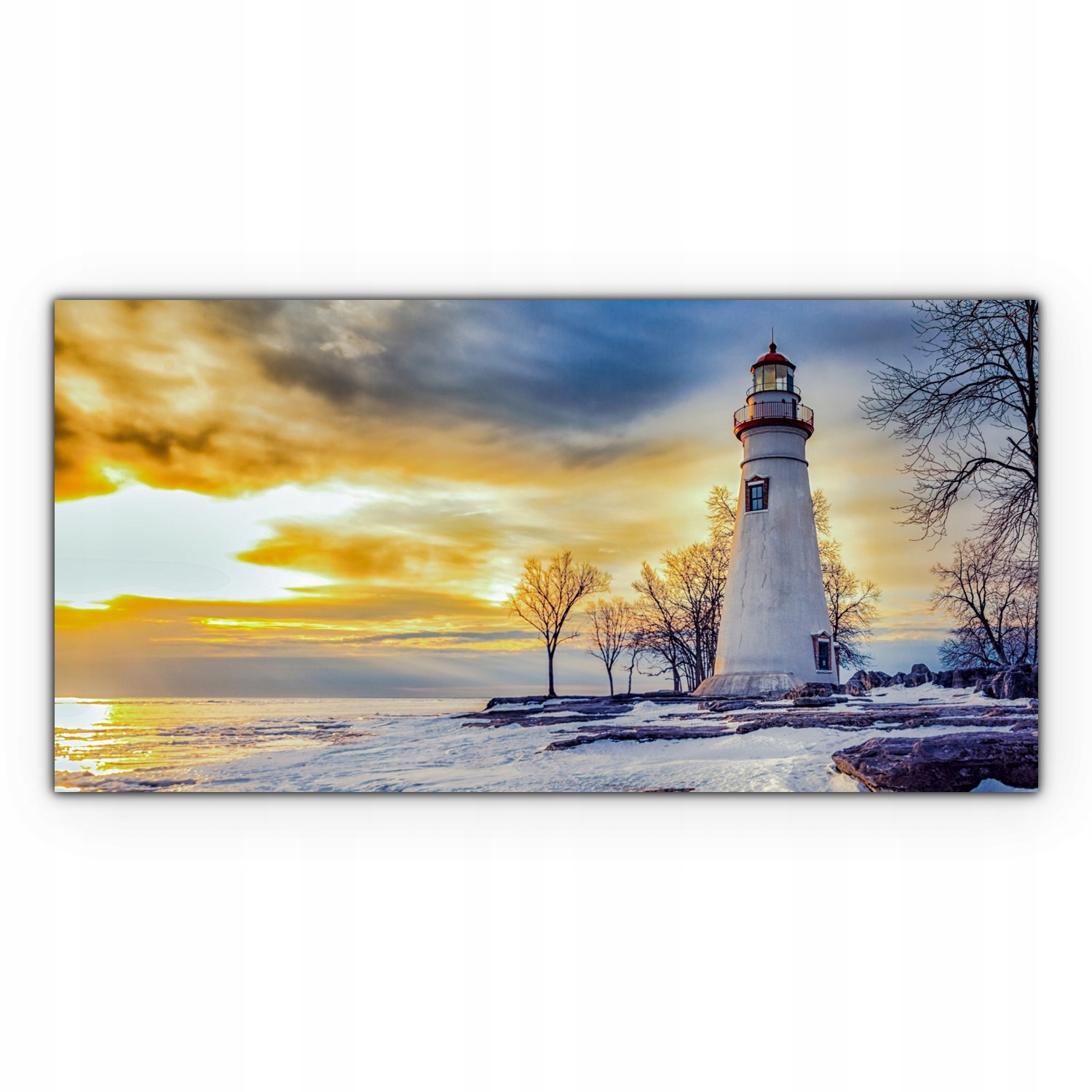 

Obraz Canvas dekoracja 100x50 Latarnia Morska Zima