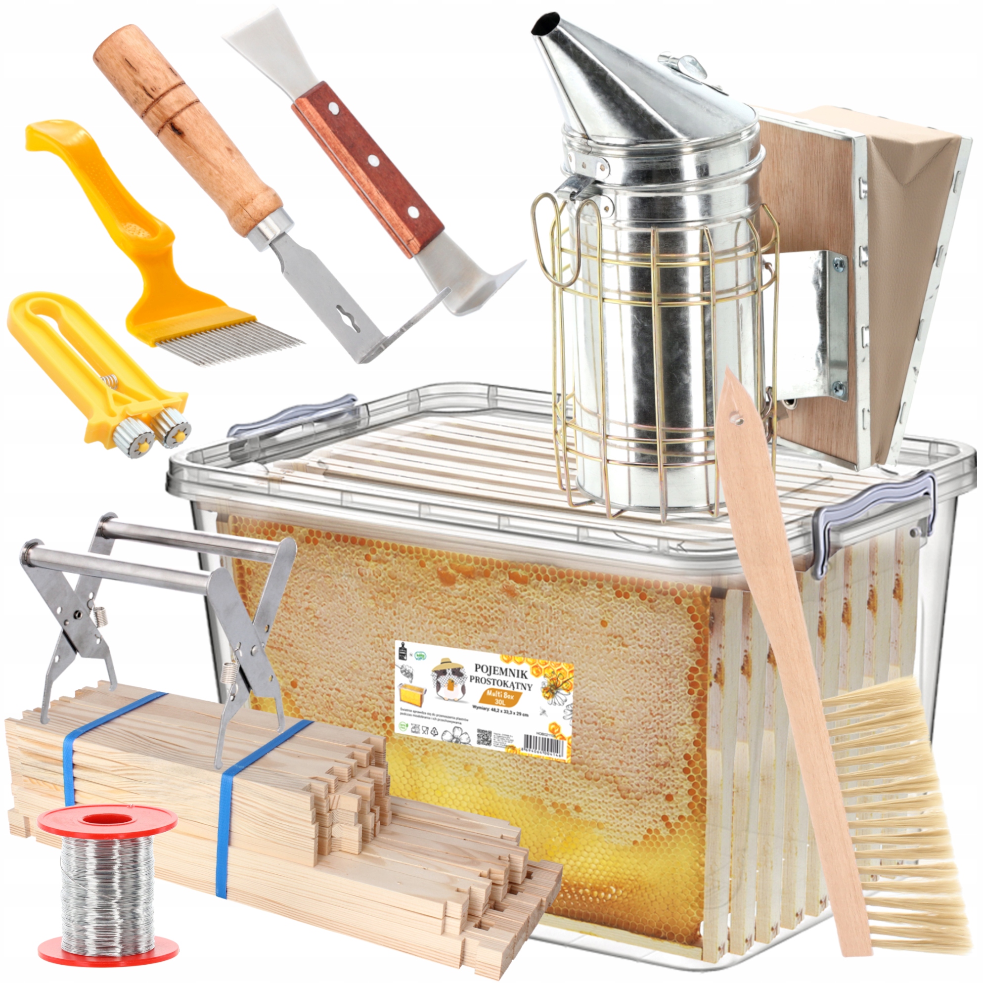 ZESTAW PSZCZELARSKI NARZĘDZIA PODKURZACZ DŁUTO ZMIOTKA 10w1 PREZENT