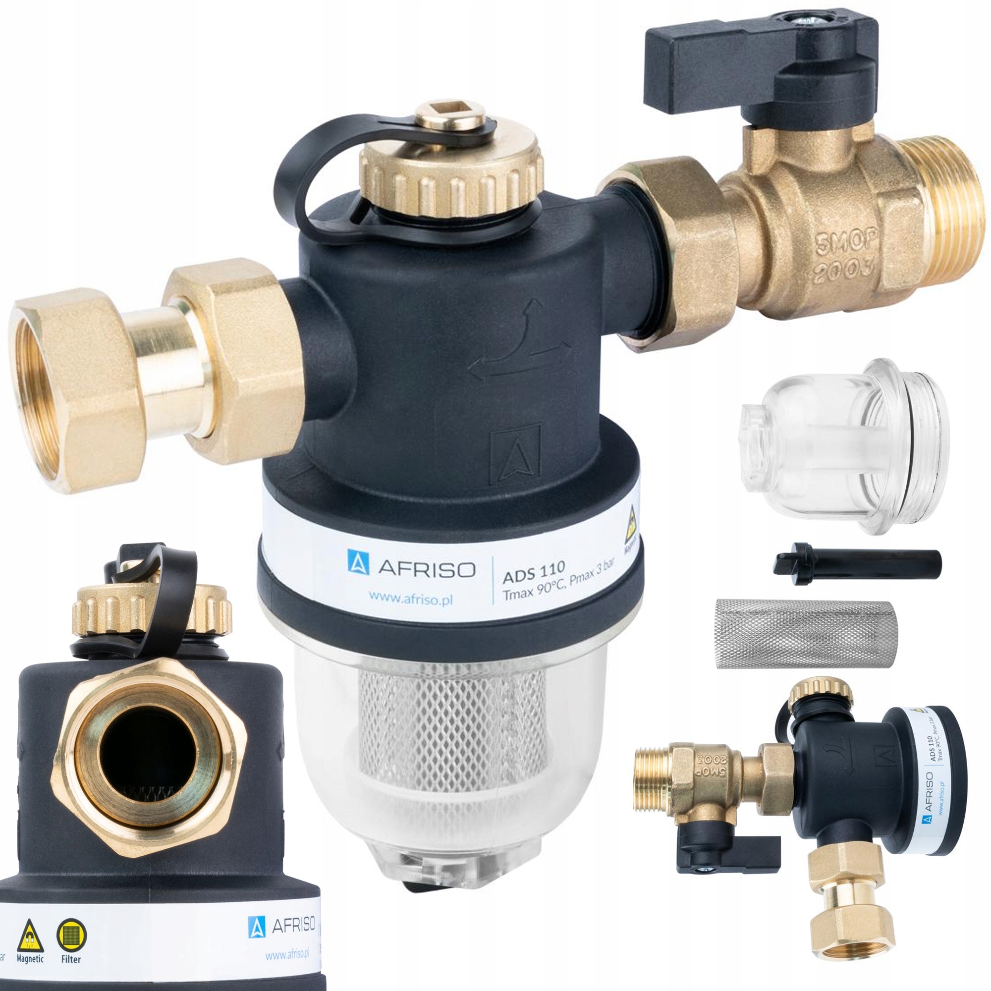 Magnetický Filter Separátor Nečistôt Afriso ADS110 3/4" Palca DN20 Ads